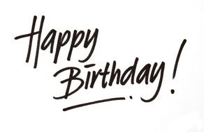 black birthday inscription on a white background