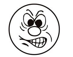 drawing of an evil emoticon