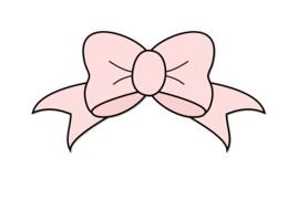 pink ribbon with bow, drawing