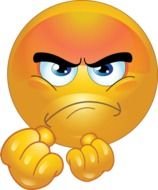 Angry orange Smiley drawing