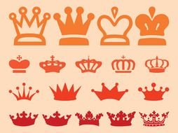 drawings of the king's crowns of various kinds