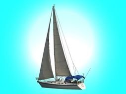 clipart of the sailing yacht