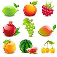 Clip art of fruits icons