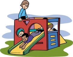painted children in the playground