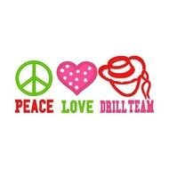Great Big Embroidery Designs &amp;gt Peace And Love Drill Team