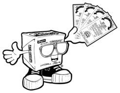 Black and white drawing of the mailing label clipart