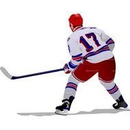 hockey player with the number "17" as a picture for the clipart