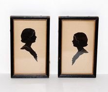 silhouettes of portraits in frames as a graphic illustration