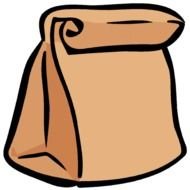 paper bag on black background