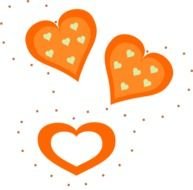 Valentine Orange Hearts drawing