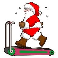 Clipart of the exercising Santa