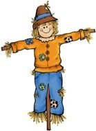 cartoon scarecrow with straw inside