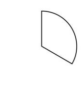 black and white sector circle on a white background