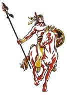drawn indian on a horse