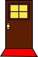 brown front door as a graphic illustration