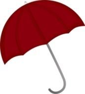 red umbrella on a black background as a graphic image