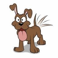 cartoon Dog with stick out tongue Wagging tail
