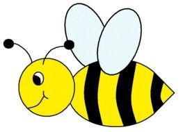 Clipart of the cute cartoon bee