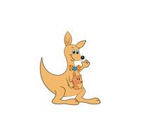clipart of cartoon kangaroo with baby