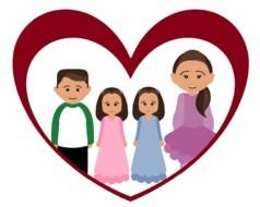 family in the heart as a picture for clipart
