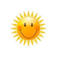 happy sun on a black background