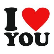 "I love you" as a colorful picture for clipart