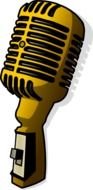 yellow microphone on a white background