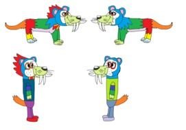 color animal drawings