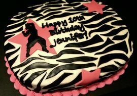 striped birthday cake