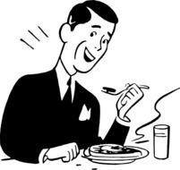 Man Eating Steak At Clkercom Vector Online