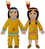 drawn two cartoon american indians