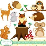 Woodland Animals Set 10 Designs By Digitaldesignstudio