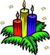 colored candle drawing