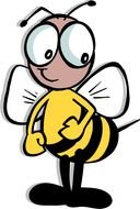 cartoon bee with big eyes