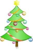 christmas tree with balls as picture for clipart