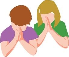 Children Praying drawing