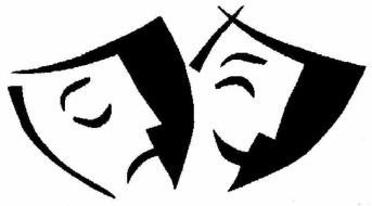black and white theater masks