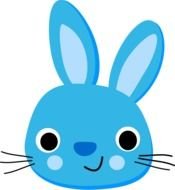 blue Bunny cartoon drawing