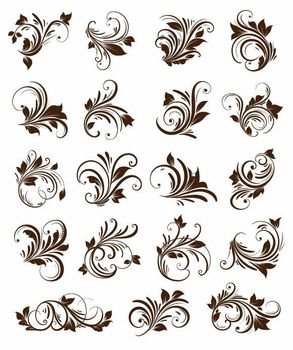 Floral Ornament Element Vector Vectors Pinterest