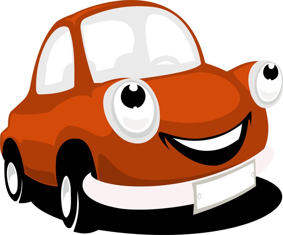 Clip Art of the funny brown car