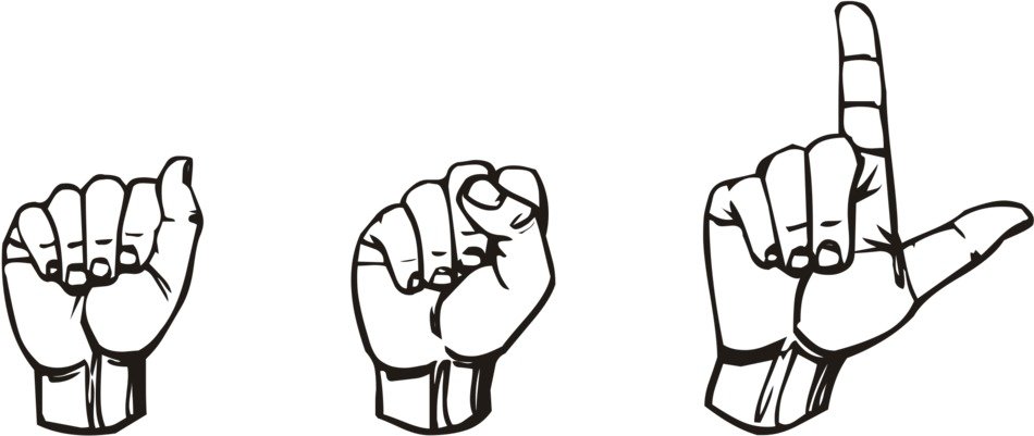 signs on the fingers as a picture for clipart