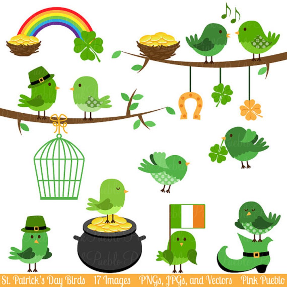 Patricks Day Birds St Pattys