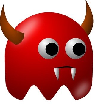 Pac Man Character Game Computer Devil Red