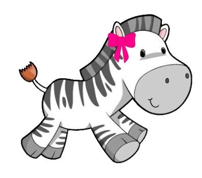animated zebra with pink bow