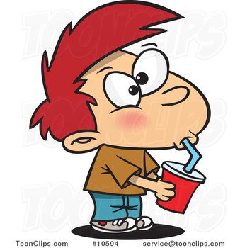 Cartoon Boy Drinking Soda 10594 By Ron Leishman
