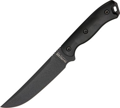 knife with a black handle on a white background