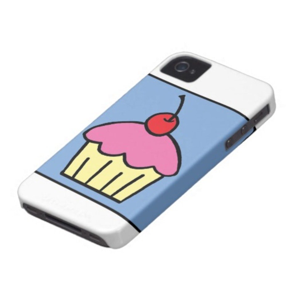 Cartoon Cupcake Frosting Cherry Dessert Iphone 4 Case Mate