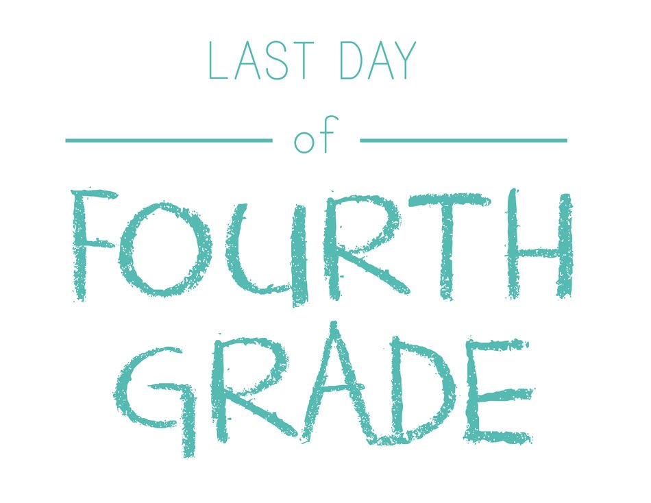 Clipart of last day of Fourth Grade sign