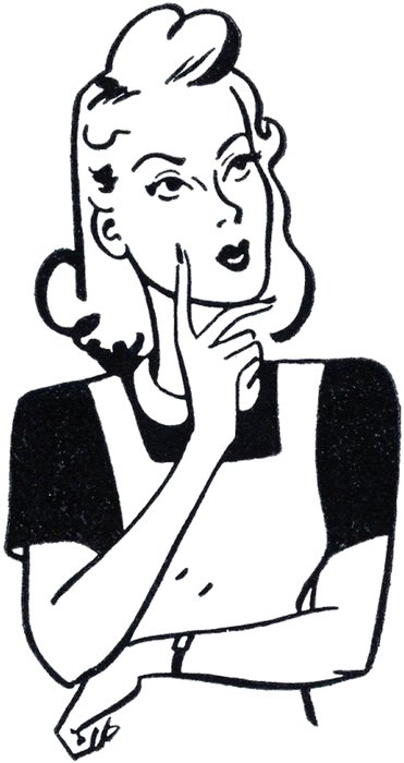 Clipart of Retro Thinker Mom