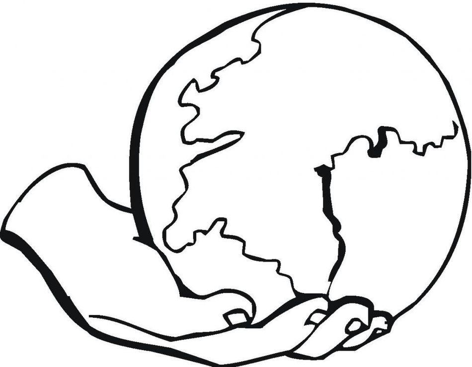 Clip Art of the planet on a hand